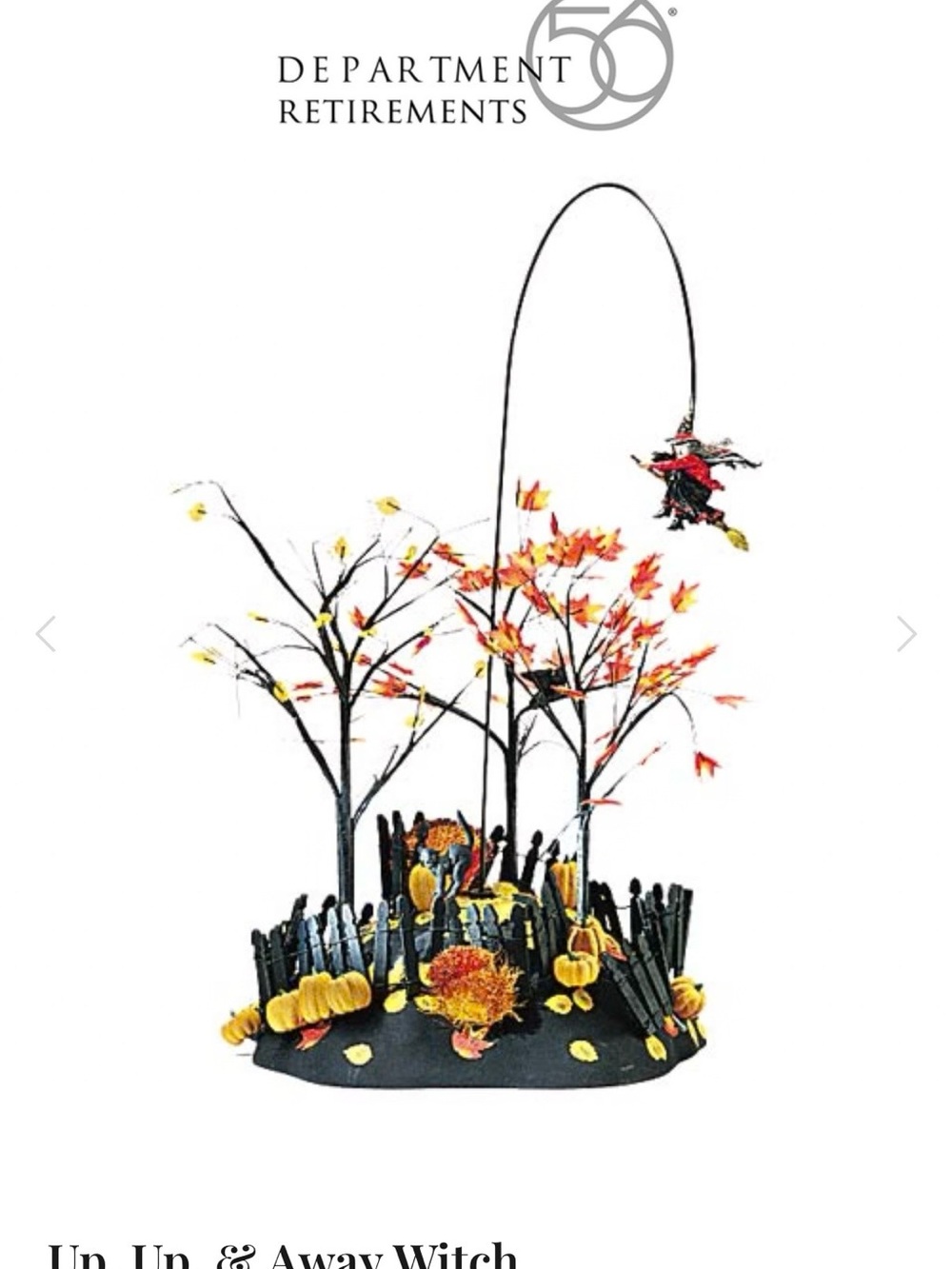 Retired Department 56 Halloween Up, Up & Away Witch SKU 52711 MIB condition